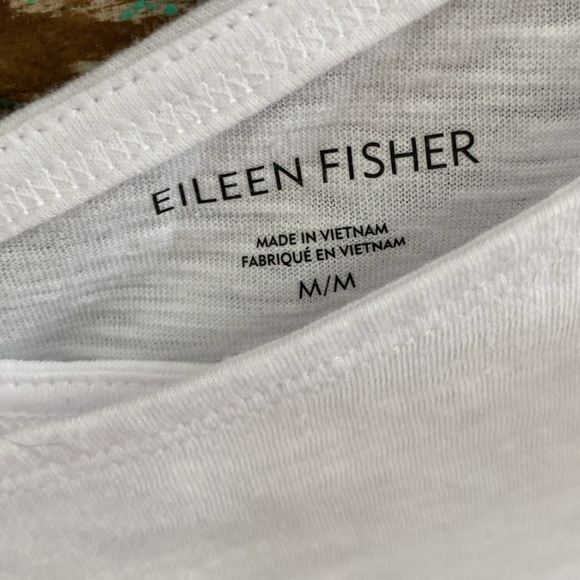 Eileen Fisher White T-Shirt Medium - Picture 2 of 7